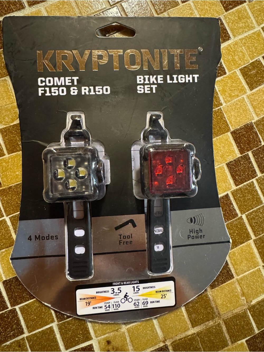Kryptonite Comet F150 & R150 LED Bike Light Set Front & Rear Combo New In Pack - Picture 4 of 4